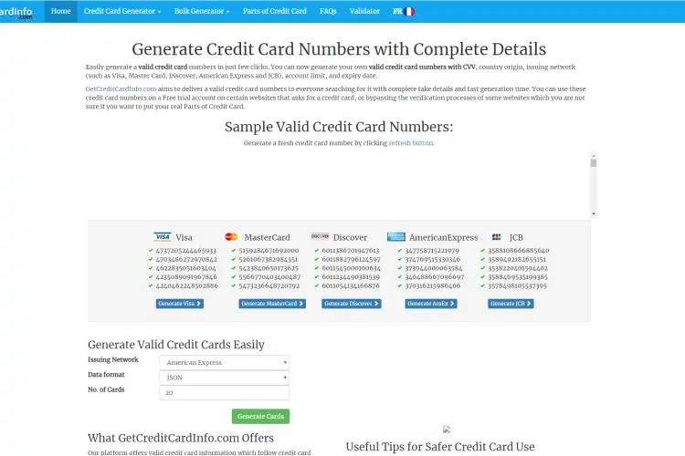 famlende Universitet massefylde Credit Card Generator with CVV and Expiration Date and Name
